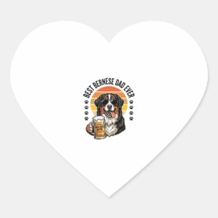 Bester Berner Vater Aller Zeiten Vintage-Hund-Bier Herz-Aufkleber