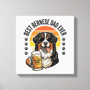 Bester Berner Vater Aller Zeiten Vintage-Hund-Bier Leinwanddruck