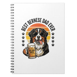 Bester Berner Vater Aller Zeiten Vintage-Hund-Bier Notizblock