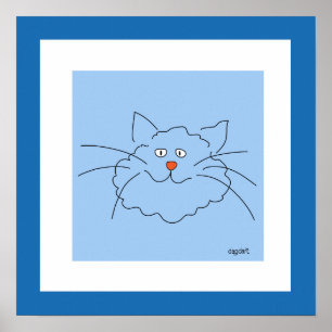 Bester Blau Katzen 16x16 Poster Druck