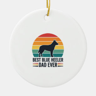 Bester Blue Heeler Vater Aller Zeiten Vintage Hund Keramik Ornament