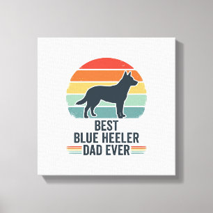 Bester Blue Heeler-Vater überhaupt Vintage-Hund-Sh Leinwanddruck