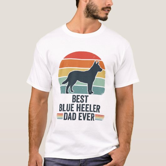 Bester Blue Heeler-Vater überhaupt Vintage-Hund-Sh T-Shirt (Vorderseite)