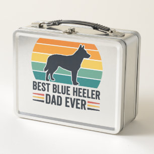 Bester Blue Heeler-Vater überhaupt Vintage-Hunde-V Metall Brotdose