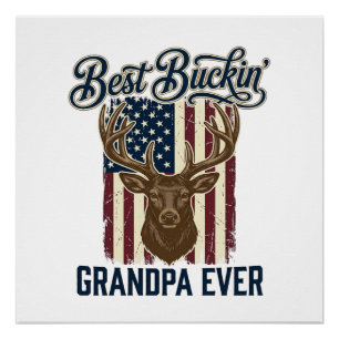 Bester Bock-Opa Aller Zeiten Hirschjagd-Shirt-Desi Poster