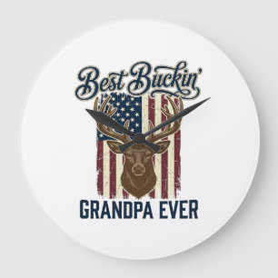 Bester Bockender Opa Aller Zeiten Hirschjagd-Shirt Große Wanduhr