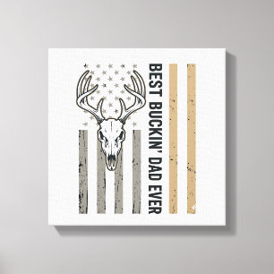 Bester Bockender Vater Hirschjagd Vintage-Shirt-De Leinwanddruck