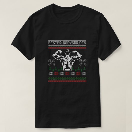 Bester Bodybuilder Ugly Sweater Christmas Sports G T-Shirt (Design vorne)