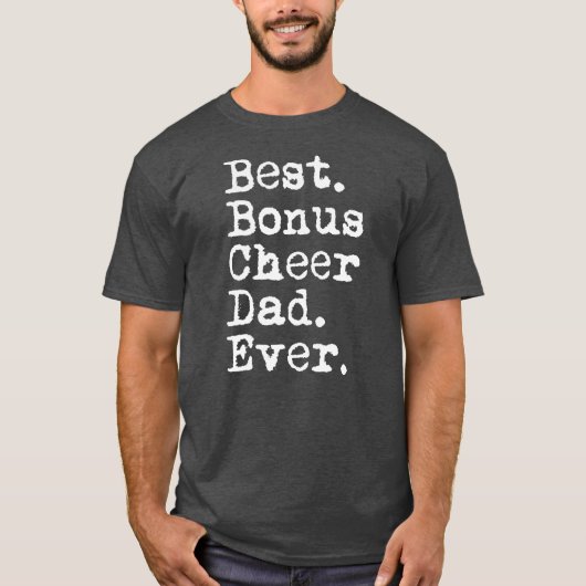 Bester Bonus Cheer Vater je Cheerleader Stepdad T-Shirt (Vorderseite)