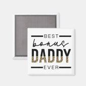Bester Bonus Daddy je Leopard-Typografie Magnet (Vorderseite/Rückseite)