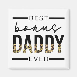 Bester Bonus Daddy je Leopard-Typografie Magnet