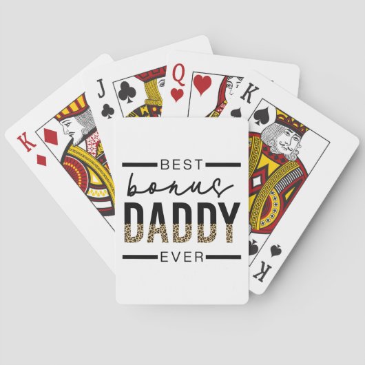 Bester Bonus Daddy je Leopard-Typografie Spielkarten (Rückseite)