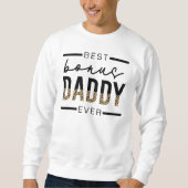 Bester Bonus Daddy je Leopard-Typografie Sweatshirt (Vorderseite)