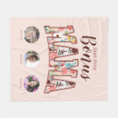 Bester Bonus Mama Drei Fotos Muttertag Fleecedecke (Vorderseite (Horizontal))