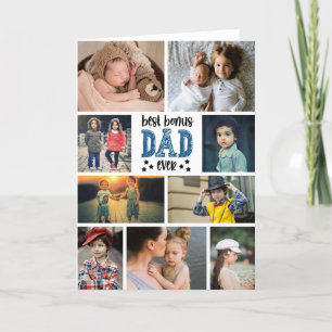 Bester Bonus-Papa Aller Photo Collage Vatertag Karte