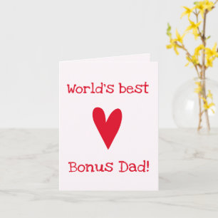Bester Bonus-Papa der Welt! Red Heart Vater-Tag Karte