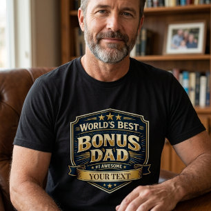 Bester Bonus-Papa der Welt Vintage-Abzeichen zum V T-Shirt