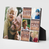 Bester Bonus Step Vater 4 Foto Collage Rustikales Fotoplatte (Seite)