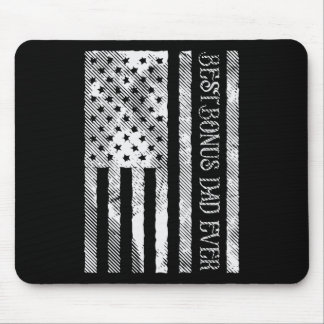 Bester Bonus-Vater Aller Zeiten US-Flagge Vintage  Mousepad