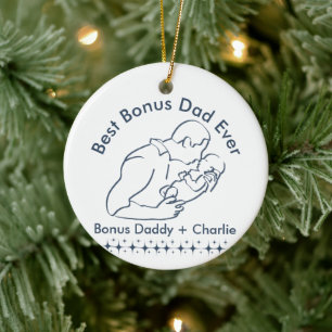 Bester Bonus Vater Ever, Step Pater neues Baby 1-F Keramik Ornament