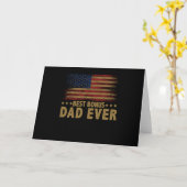 Bester Bonus-Vater für Stepdad American Flag Karte (Gelbe Blume)