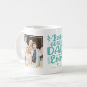 Bester Bonus-Vater je 2 Foto Keepake Kaffeetasse (Vorderseite Links)