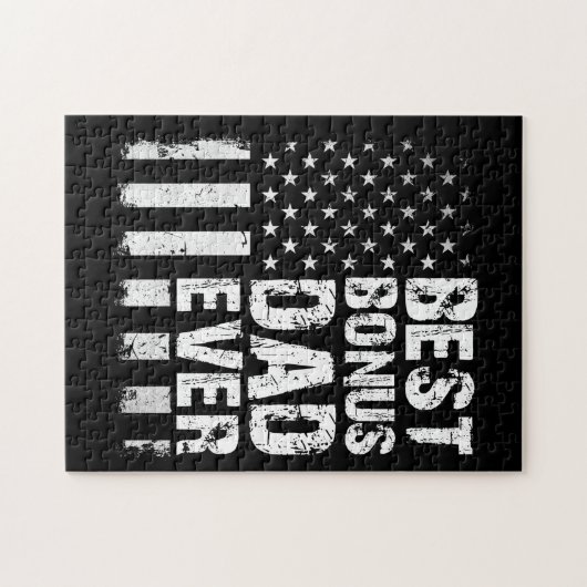 Bester Bonus-Vater je amerikanische Flagge Puzzle (Horizontal)