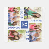 Bester Bonus-Vater je bearbeitbar Jahr 4 Foto Blau Fleecedecke (Vorderseite (Horizontal))