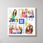 Bester Bonus Vater je Blue White 4 Fotomaterial Leinwanddruck (Vorderseite)