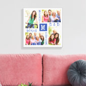 Bester Bonus Vater je Blue White 4 Fotomaterial Leinwanddruck (Insitu (Wohnzimmer))