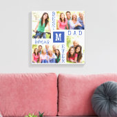 Bester Bonus Vater je Blue White 4 Fotomaterial Leinwanddruck (Insitu (Wohnzimmer))