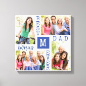 Bester Bonus Vater je Blue White 4 Fotomaterial Leinwanddruck (Vorderseite)