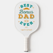 Bester Bonus Vater je Custom Vaters Day Pickleball Schläger (Rückseite)