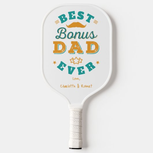 Bester Bonus Vater je Custom Vaters Day Pickleball Schläger (Rückseite)