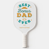 Bester Bonus Vater je Custom Vaters Day Pickleball Schläger (Vorderseite)