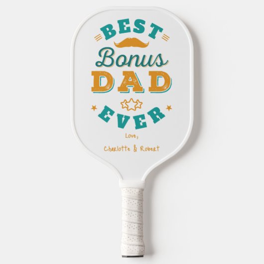 Bester Bonus Vater je Custom Vaters Day Pickleball Schläger (Vorderseite)