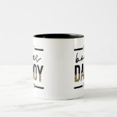Bester Bonus-Vater je Leopard-Typografie Zweifarbige Tasse (Mittel)