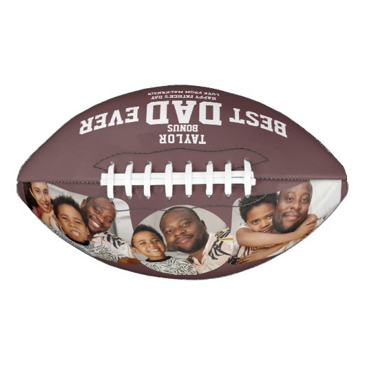 Bester Bonus-Vater je Personalisiertes Foto und Te Football (Vorderseite)