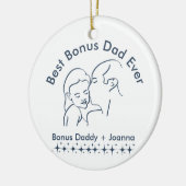 Bester Bonus Vater je, Step Vatertochter 1-Foto Keramik Ornament (Links)