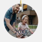 Bester Bonus Vater je, Step Vatertochter 1-Foto Keramik Ornament (Hinten)