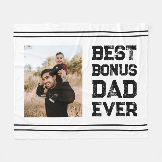 Bester Bonus Vater je Stepdad Stepfather Foto Fleecedecke (Vorderseite (Horizontal))