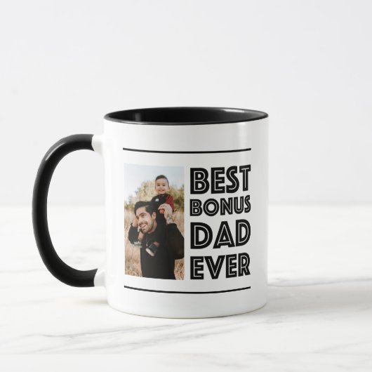 Bester Bonus Vater je Stepdad Stepfather Foto Tasse (Links)