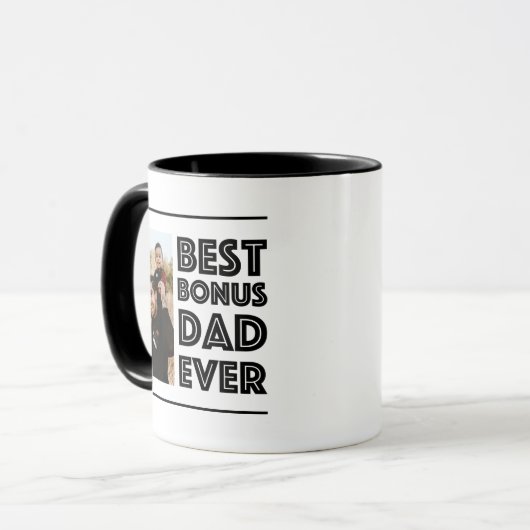 Bester Bonus Vater je Stepdad Stepfather Foto Tasse (Vorderseite Links)
