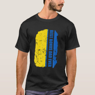 Bester Bonus-Vater-je ukrainische Flagge T-Shirt
