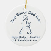 Bester Bonus Vater je, Vater hält Sohn von 1 Foto Keramik Ornament (Vorne)