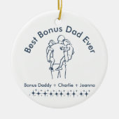 Bester Bonus Vater je, Vater Kinder 1 Foto Keramik Ornament (Vorne)