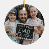 Bester Bonus Vater je, Vater Kinder 1 Foto Keramik Ornament (Hinten)