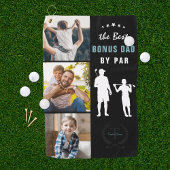 Bester Bonus-Vater nach Par | Monogramm-FotoCollag Golfhandtuch