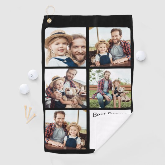 Bester BONUS-VATER nach Par Personalisiert 5 FotoC Golfhandtuch (Insitu)