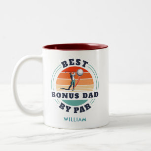 Bester Bonus Vater Par Golf Lover Custom Zweifarbige Tasse